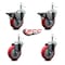Service Caster 4'' Red Poly Wheel Swivel 7/16'' Grip Ring Stem Caster Set 2 Brakes, 4PK SCC-GR20S414-PPUB-RED-PLB-716138-2S2 - alternate 2